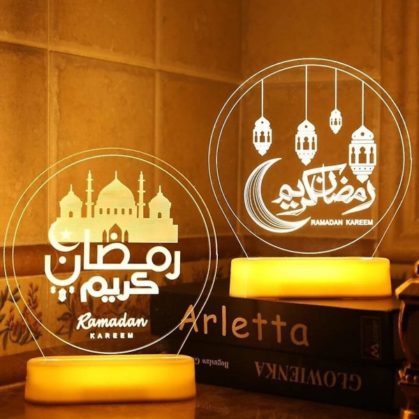 Ramadan Eid Nattlys Mubarak Moon Castle Lamp Islamic