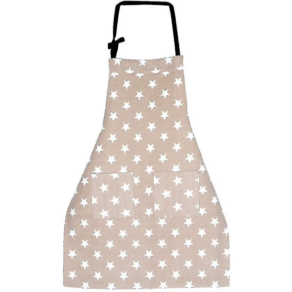 Forkle med Lomme Justerbar Matlagingsforkle Kjøkkenforkle Bib Forkle Grill Baking Dameforkle