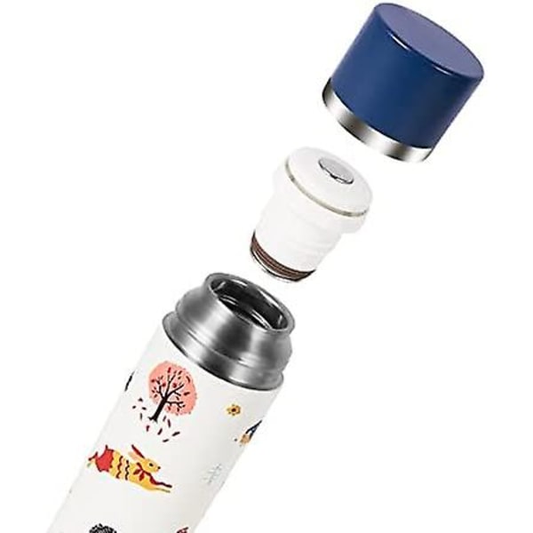 Pullo Vesipullo ruostumaton teräs pullo metallinen 350 ml matkamuki kuuma juoma kuppi kahvikuppi (350 ml, sininen)