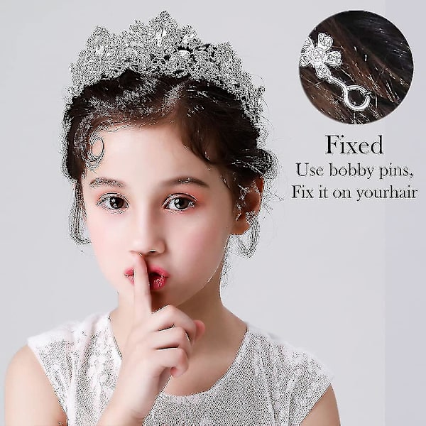 Silver Tiara Bröllopskronor Rhinestone Drottningkrona