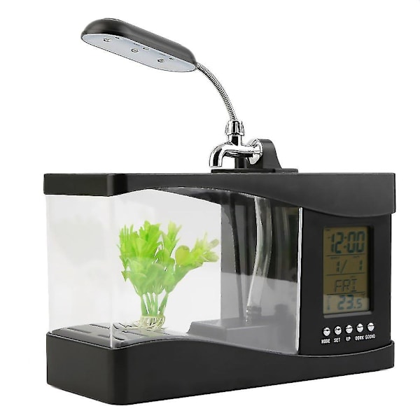 USB Desktop Mini Akvarium LCD Timer Ur & LED
