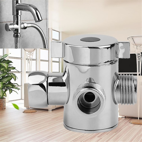 Chrome 3-veis T-adapter Vannventil Diverter Separator