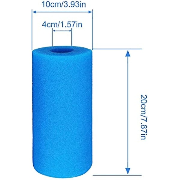 Komsoup 3x erstatningsskumfiltre for type A filterpumpe bassengfilterpatron Gjenbrukbar vaskbar svømmebassengfiltersvamp for type 603604g