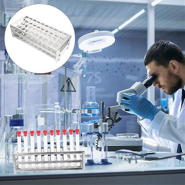 1 stativ för provrör i aluminium, för laboratoriet