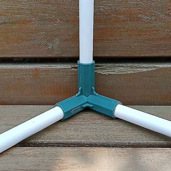 3 Vejs 16mm Albue PVC Rørfitting Byg Robust Drivhusramme Møbelforbindelser Teltsammenføjning (10 stk., grøn)