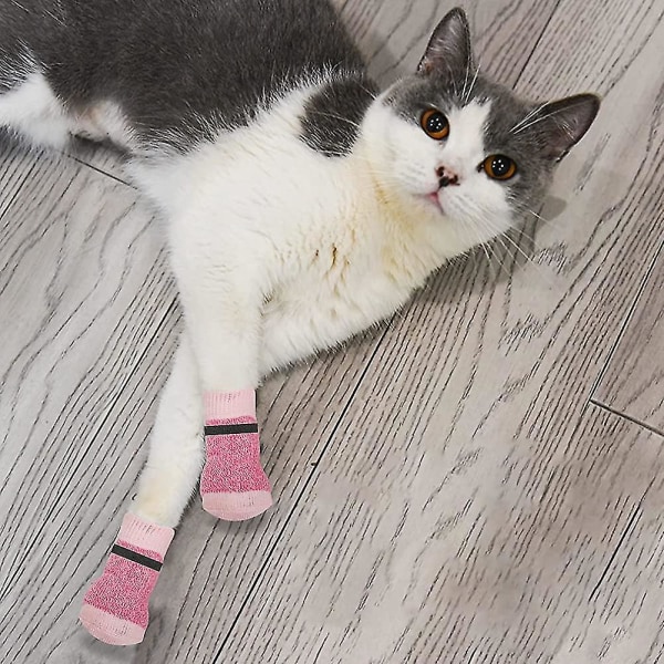 Dog Sockscat Sokker, anti-skli med justerbare stropper forsterkning