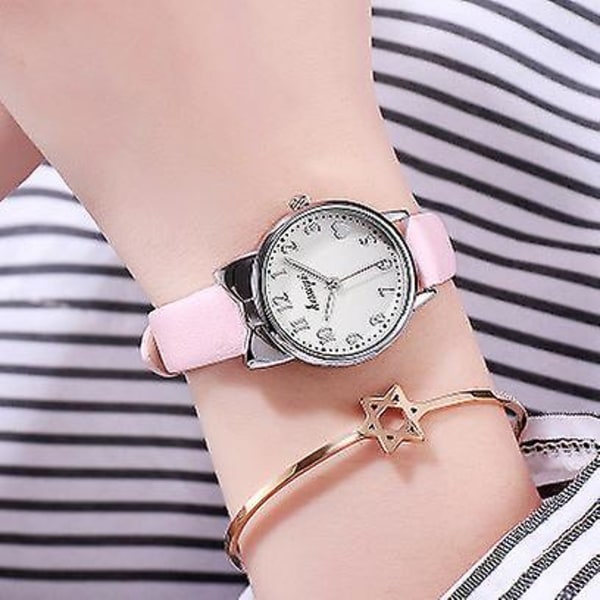 Dameur Damebælte Student Small Cute Wild Fashion Watch Elektronisk Quartz Watch White