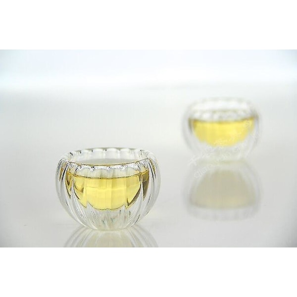 4 stk Dobbeltlags Varmebestandig 50ml Glass Vannkopp