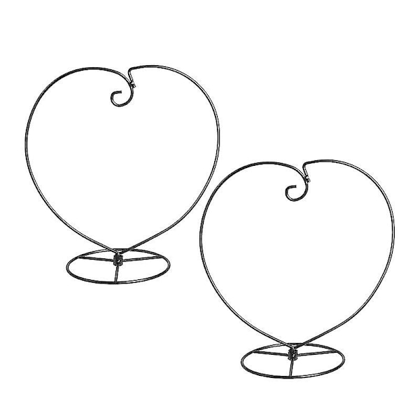 2 stk. Hjerteformet Ornament Display Stativ Jern Hængende Stativ Reol Holder