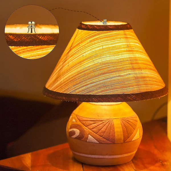 4 stycken lampskärmstoppar i massiv mässing för Lmell-lampskärmar 1-3/4 tum