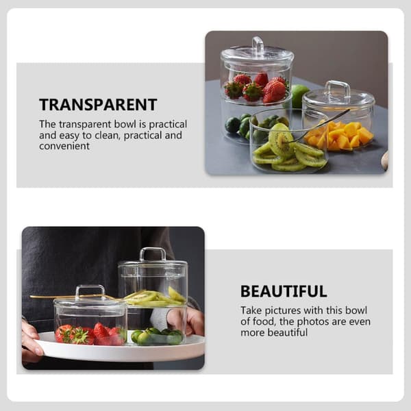 Stabelbar Frugtskål Salatglas Multi-Layer Pladsbesparende Opbevaringsbeholder