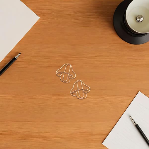 20 stk. rosegull sopp mini binders små dekorative filklemmer