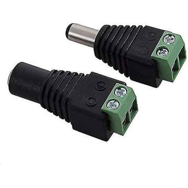 5 Paria DC-liitäntää 5,5 mm x 2,1 mm 12 V Uros- ja Naarasliitin
