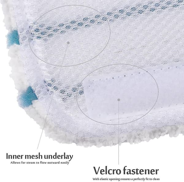 Set med 5 rektangulära mikrofiberdukar för Black+Decker ångmopp
