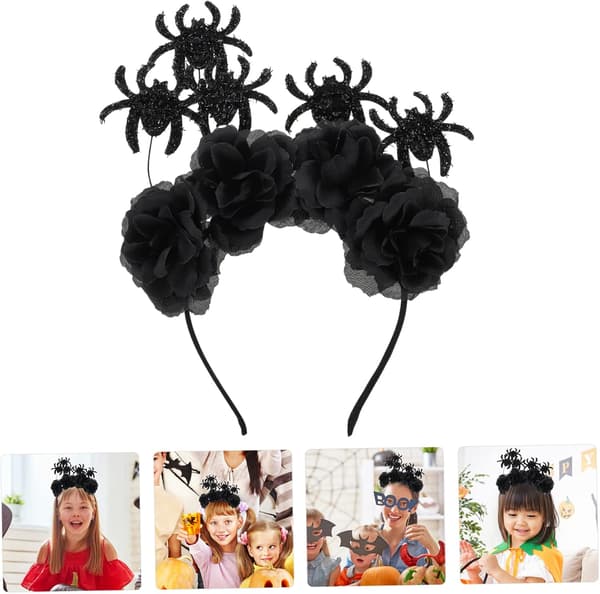 Edderkopphårbånd Halloween Hodeplagg Cosplay-rekvisitt for skummel kostymefest gutter og jenter