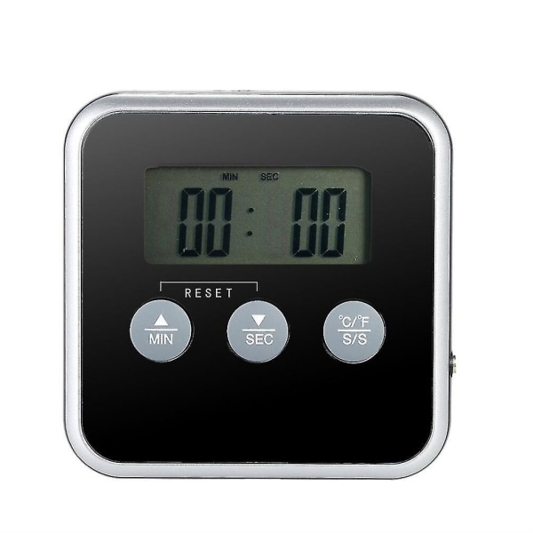 Digital Display C/f Food Termometer Probe Timer Meter