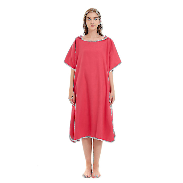 Mikrofiber Hettehåndkle Menn Kvinner For Svømming Strand Reise Hurtig Tørking Skiftende Kappe Badehåndkle Badekåpe Surf Poncho Sauna Playa Red