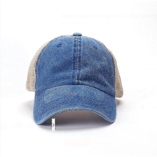 Retro Denim Basebollkeps Meshkeps Bakknappkeps
