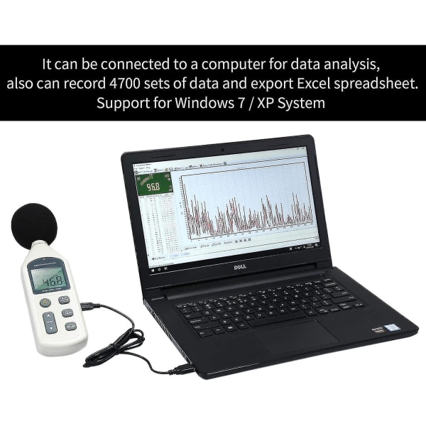 Digital lydniveaumåler 30~130 Db Håndholdt Decibel Støjmåling Tester Decibel Datalogger Med Tid Usb Data Analyse Db Monitor Til Industri