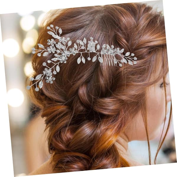 Brudehårkam med rhinsteiner Elegant blomsterdesign Hårtilbehør