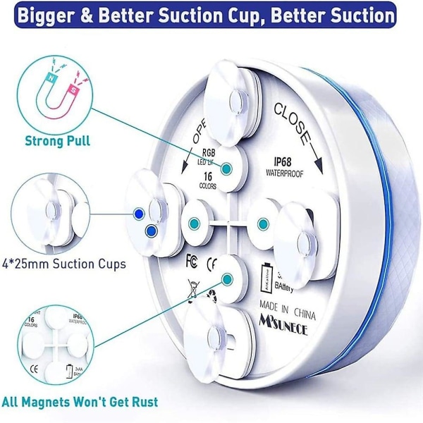 Undervandslys 4 stk. 13 LED'er RGB Nedsænkeligt Lys RF Fjernbetjening