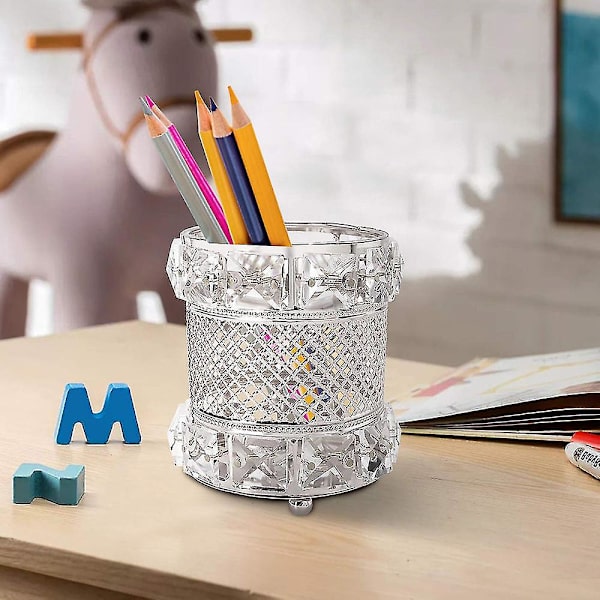 Kristalli Kosmetiikkateline, Meikkisiveltimenpidike Ja Korut Silver