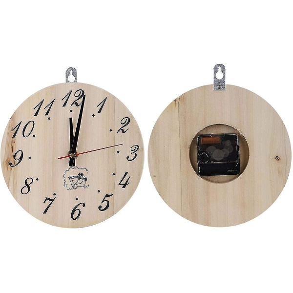 Sauna træ ur, 8 tommer sauna ur dekorativt timer ur til sauna tilbehør Sauna værelse dekoration