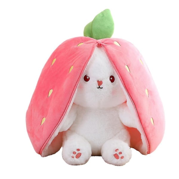 18 cm Bunny Plys Kawaii Frugt Dobbeltsidet Bunny Plys Legetøj Sød gulerodsdukke pige strawberry bunny