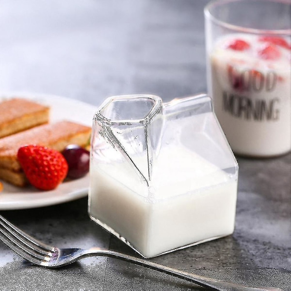 2-pack mjölkkartong i glas Klar mini gräddkannas behållare kanna juiceflaska