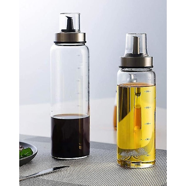 Olivenolie- og Eddikeflaske i Glas med Måleskala og Anti-Dryp Funktion