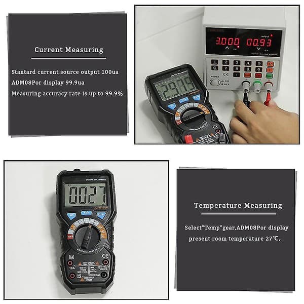 Bside ADM08P LCD Digitalt Multimeter Amperemeter