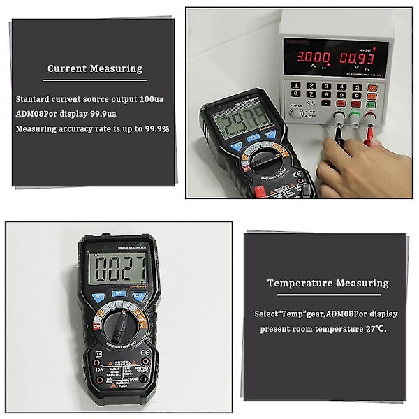 Bside ADM08P LCD Elektrisk Handhållen Testare Multimeter