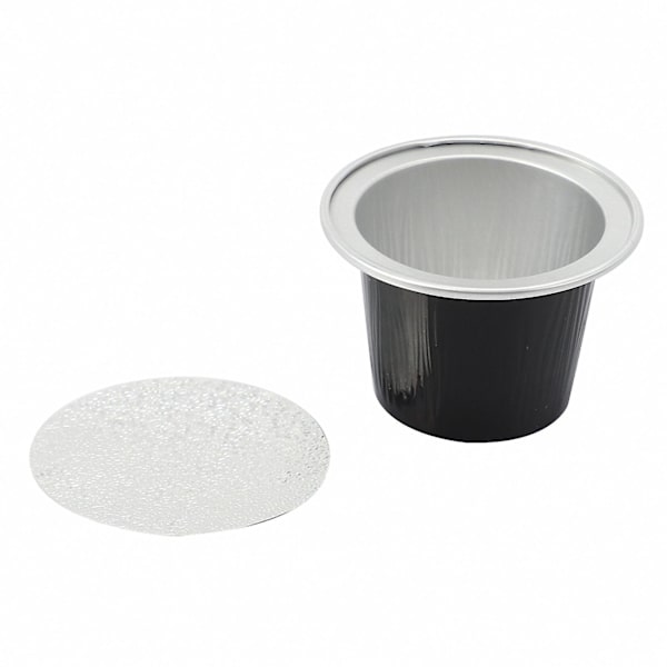 50 set återfyllningsbara kaffekapslar, engångskaffekapslar, förpackning, cafétillbehör för svart