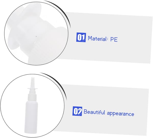20 st påfyllningsbara vita plastsprayflaskor för kosmetika, parfym och resor, inklusive sprayflaskor med fin dimma