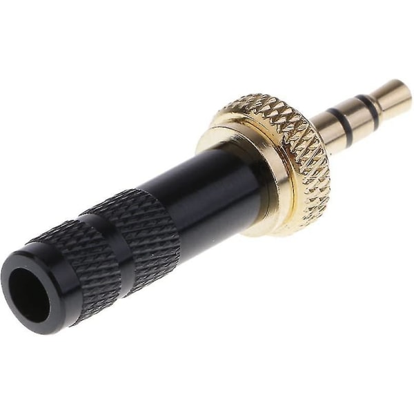 Stereo jack stik skrue lås reparation hovedtelefoner guldbelagte kontakt kabel (sort) (1 stk)