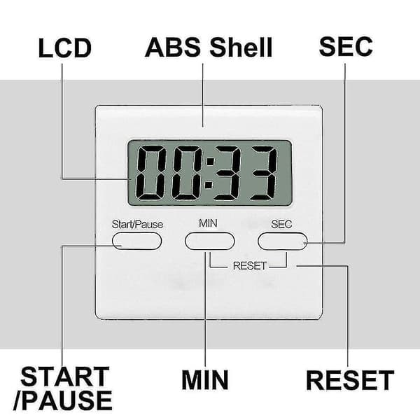 Digital Köktimer - Magnetisk Nedräkningstimer med Hög Larm