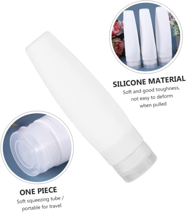 4 stk silikon underflasker 90 ml hvite bærbare tomme reisekosmetikkflasker
