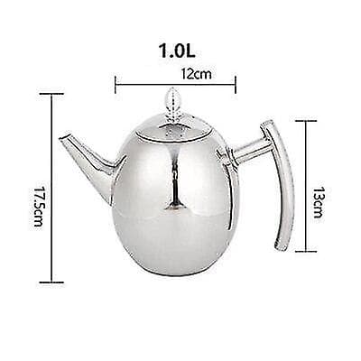 Rustfritt Stål Tekanne med Infuser Kaffe Kjeler Sølv