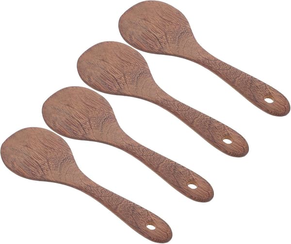 4-delad kycklingvinge trästekspade set trärispaddel, non-stick wokomrörare