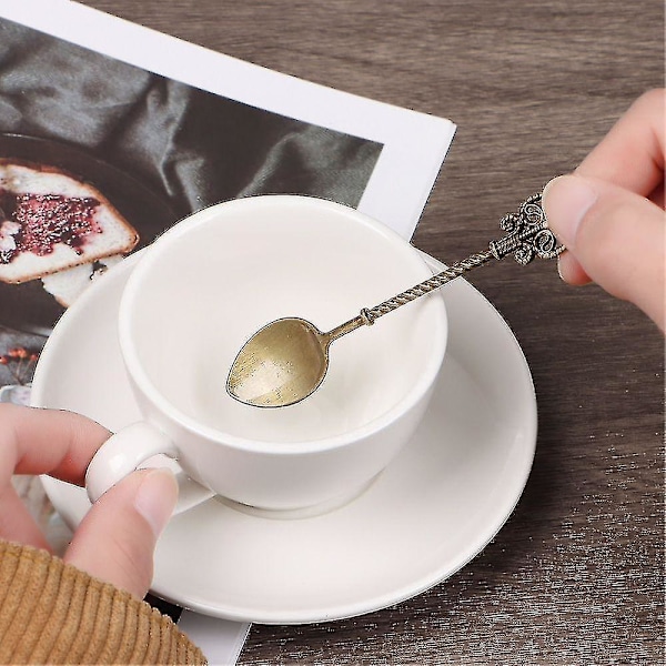 Retro Kaffeske Solid Farve Zink Legering Omrøringsske Køkkenudstyr