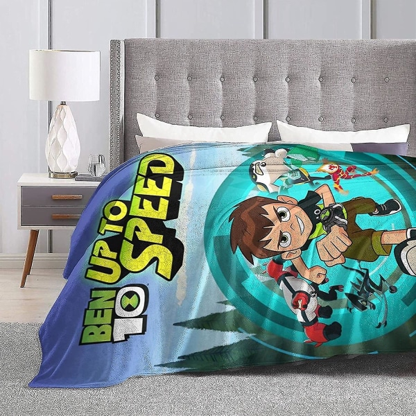 Ben 10 tæpper ultrablødt flanneltæppe Letvægts varmt tæppe Sengesofa Stue -u63 50x40in 125x100cm