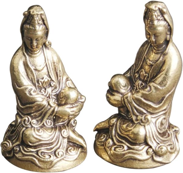 4 stk. stilfuld messing Buddha-statue Yin-pynt Boligindretning Buddha-figur
