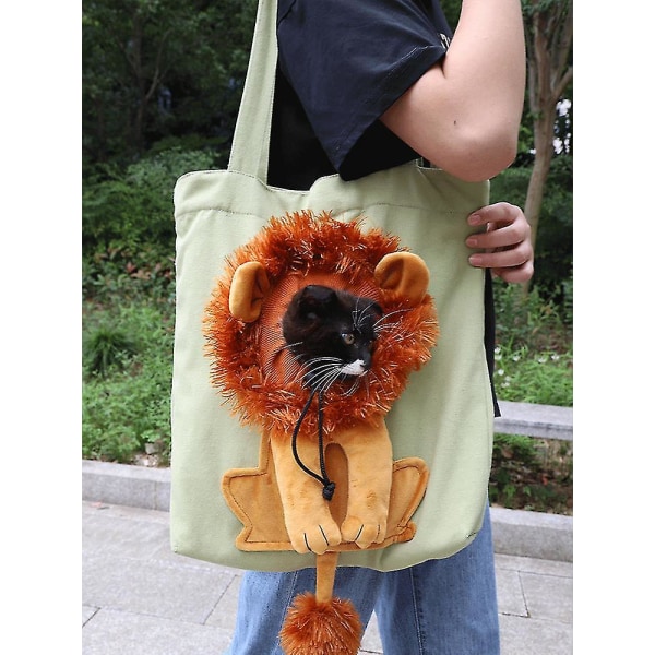 Pet Canvas Shoulder Bag Lion-shaped Pet Carrying