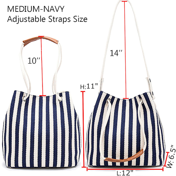 Dam Canvas Sommar Tote Bag Small Medium Strandväska Axelväska Daglig Arbetsväska