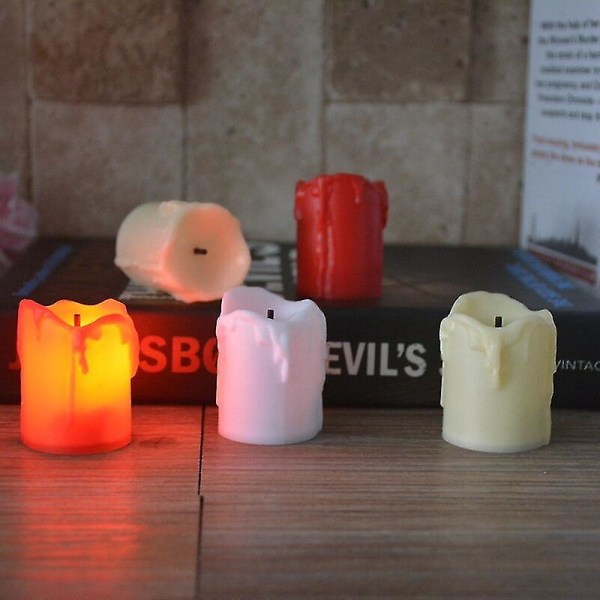 Stearinlys LED fyrfadslys Romantisk Votive Flammeless Batteri