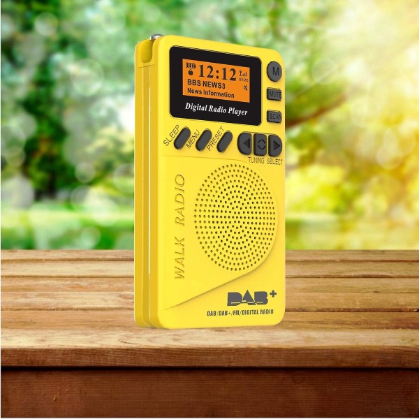 Digital FM-radio, bærbar radio med USB, strøm og batterilading med én spiller