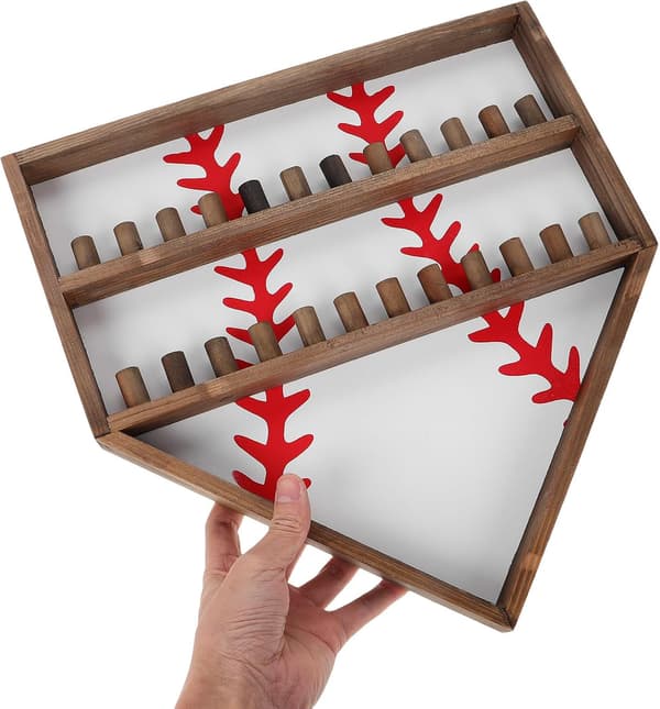 Trä Champion Ring Displayfodral för Basebollringar och Medaljer Display Mångsidig Användning