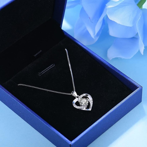 Halsband för kvinnor 925 silver med Lmell 4-klo infattat kubiskt