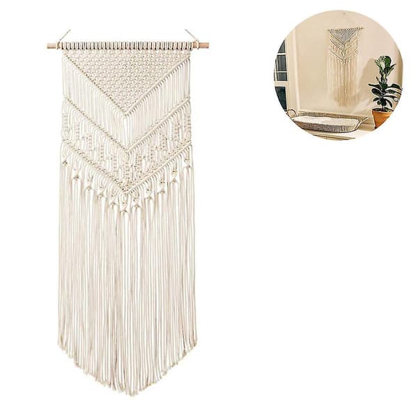 Macrame Väggbonad Handgjord Vävd Väggkonst Macrame Gobeläng För Sovrum Kontor Hem Väggdekor