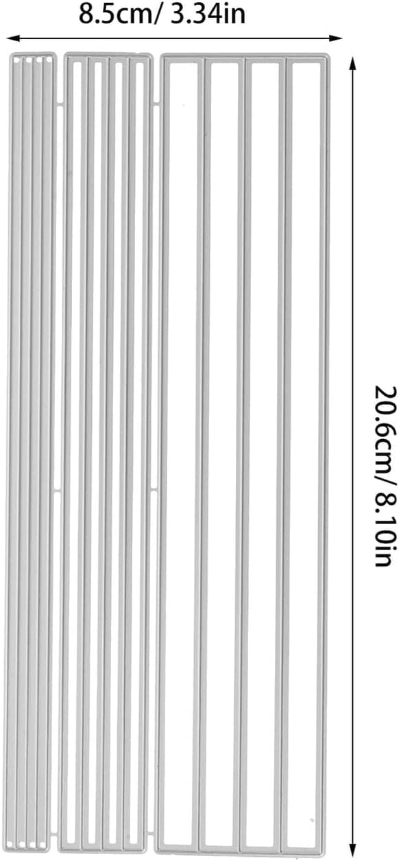 Rektangulär skärform i kolstål för scrapbooking 8.1X3.34 tum metallpräglingsstencil